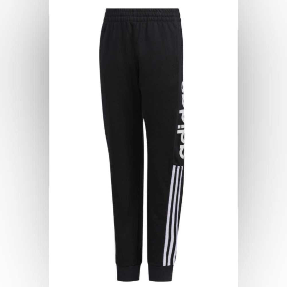 Adidas Teens Black Striped Sweatpants